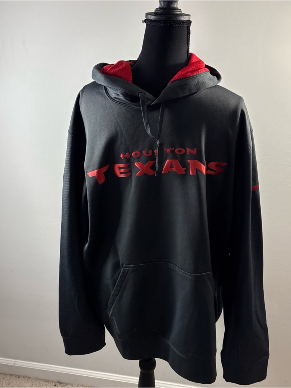 Nike Black Hoodie with Red Accents - Houston Texans Logo 388